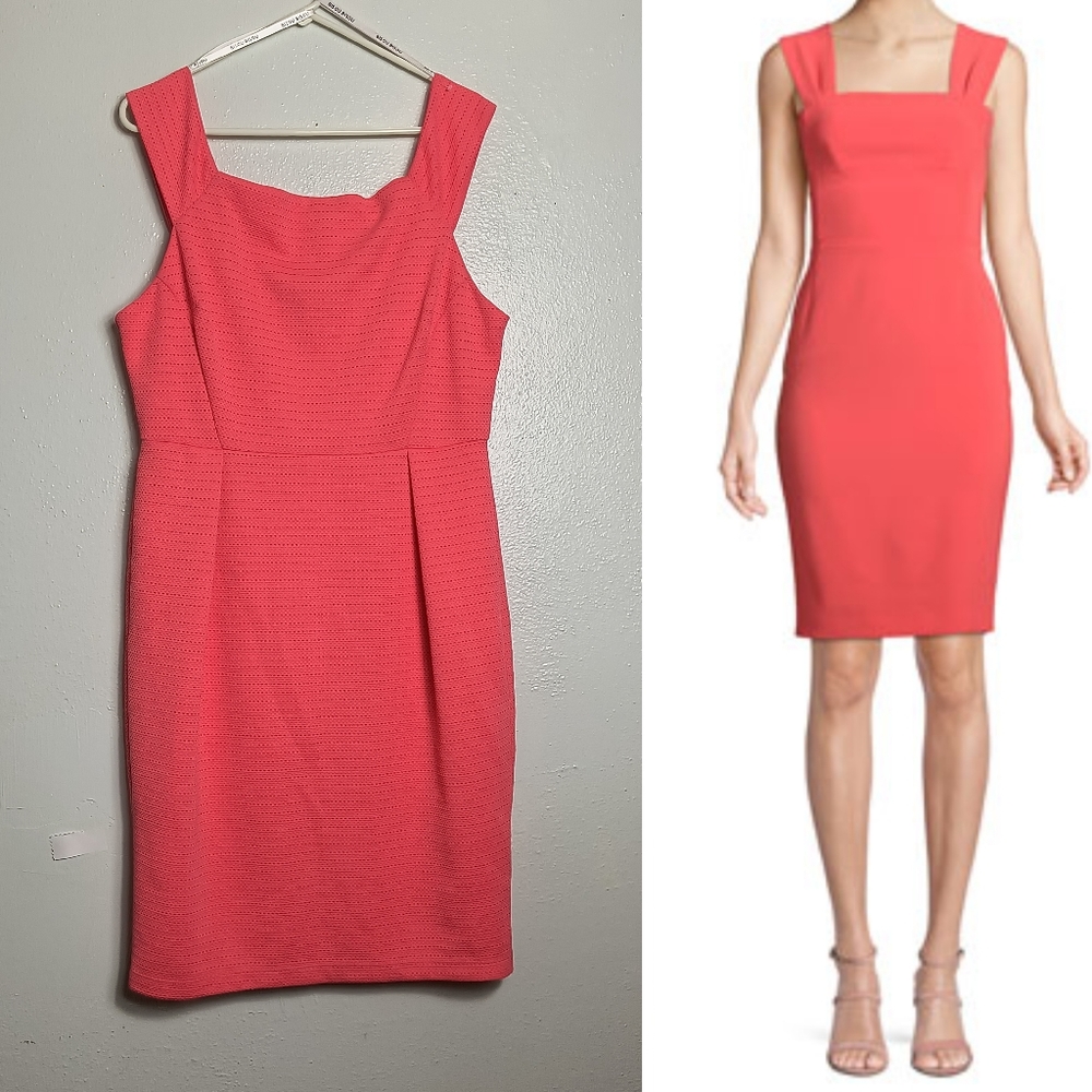 Bisou Bisou by Michele Bohbot 16 Sleeveless Sheath Dress Square Neckline